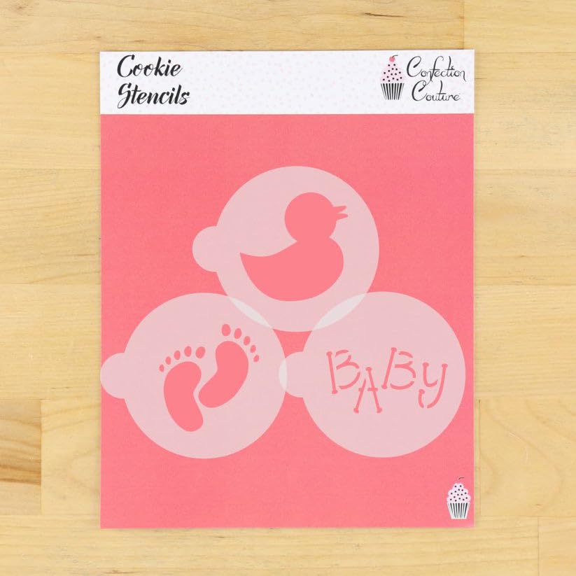 Baby Round Cookie Stencil 3 Pc Set - 1.5 inch from Confection Couture Stencils