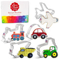 Ann Clark Transportation and Vehicles Cookie Cutter Set of 5, Made in USA