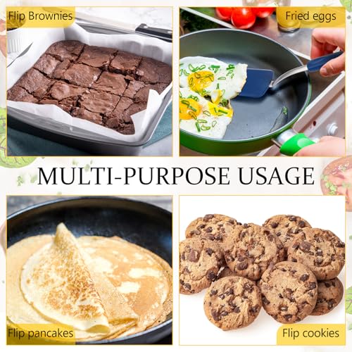 2Pcs Mini Silicone Cookie Brownie Spatula, Solid Flat, Black,Blue - color: Black,Blue, style: Solid Flat