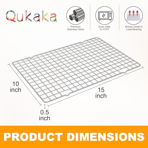 2 PCS Cooling Racks for Cooking and Baking, 10" x 15", Silver - color: Silver, size: 10‘’x15‘’-2PC