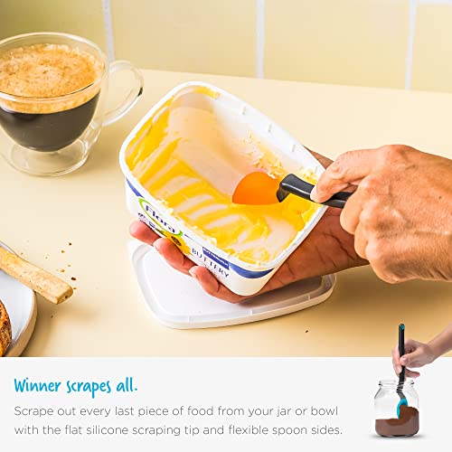 Dreamfarm Mini Supoon Non-Stick Sit-Up Silicone Scraping Cooking Spoon, Jar Scraper Measures 5ml Tsp - 8" Dreamfarm Blue - color: Blue, size: Mini