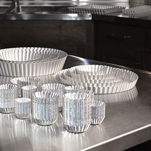 Fat Daddio's PFT-375 Round Fluted Tart Pan with Removable Bottom, 3.75 x 1 Inch - size: 3.75 x 1 Inch
