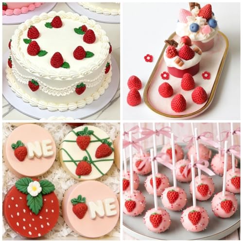 Strawberry Silicone Fondant Mold,Blueberry Lemon Piece Fruit Chocolate Molds 5PCS for Cake Cupcake Topper Candy Candle Polymer Clay - style: Fruit Molds 6pcs