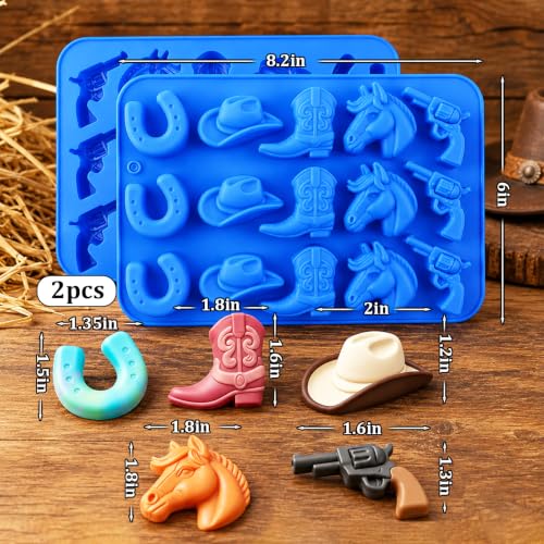 Cowboy Chocolate Molds 15Cavity Western Cowboy Candy Silicone Mold - color: cowboy