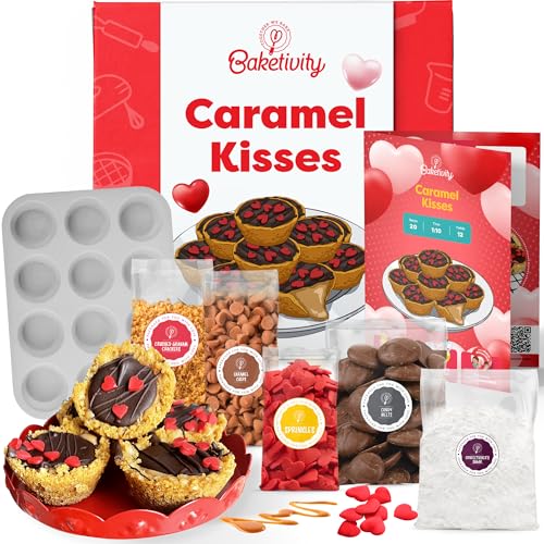 Baketivity Caramel Kisses Kids Baking Kit with Pre-Measured Ingredients - color: Caramel Kisses