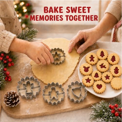 11 Pcs Mini Christmas Cookie Cutters Set,Linzer Cookie Cutters