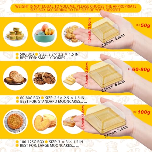 BenRan 75g Mooncake Box, 2.5 inch Mini Flan Containers - size: 2.5 inch