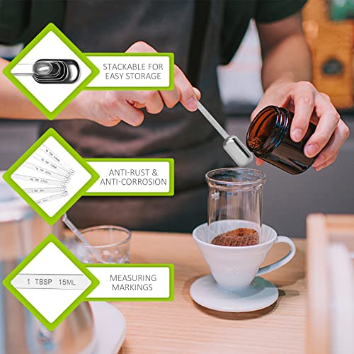 3PCS 1TBSP(15ML) Measuring Spoon, Stainless Steel Long Handle Teaspoons - size: 1tbsp|3tsp|15ml|1/16cup|1/2oz