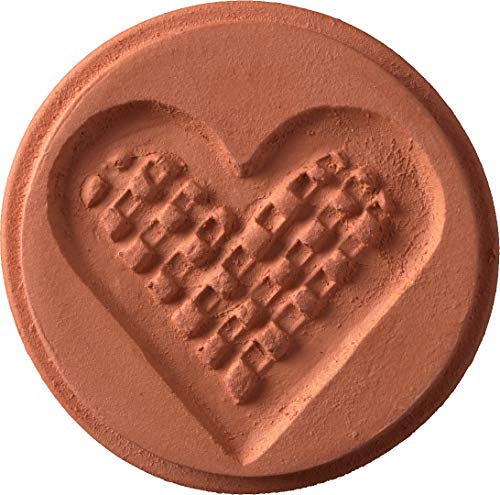 JBK Pottery Terra Cotta Cookie Stamps for Baking, Oven & Dishwasher Safe - Cookie Cutter, Molder, Stamper Press, Ideal for Cookies, Polvoron, Pastry, Shortbread, Butter Maker - Heart-Themed Designs - size: Heart