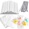 JOERSH 360Pcs Cake Pop Sticks and Wrappers Ties Kit - style: 120 Sticks, 120 Bags, 120 Silver Ties