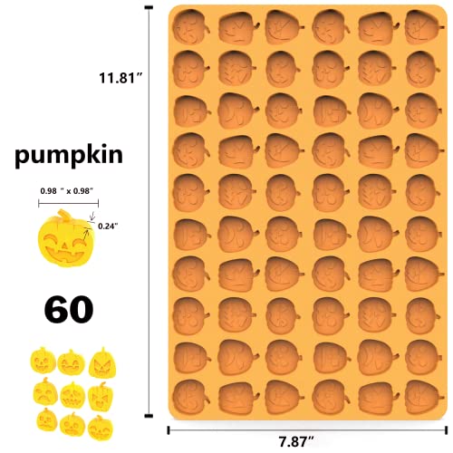 Pumpkin Candy Chocolate Silicone Molds - color: orange pumpkin