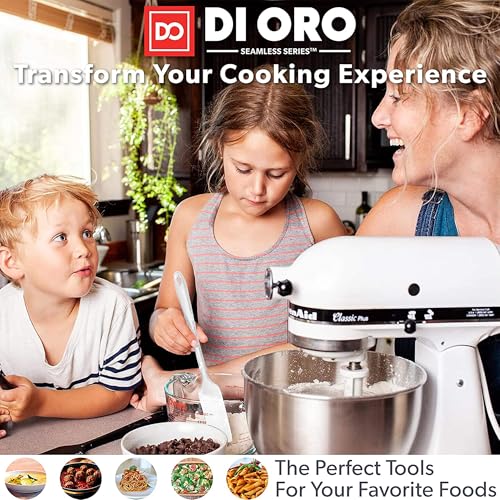 DI ORO Silicone Spatula Set - 600F Heat Resistant, 5-Pc Stone - color: Stone