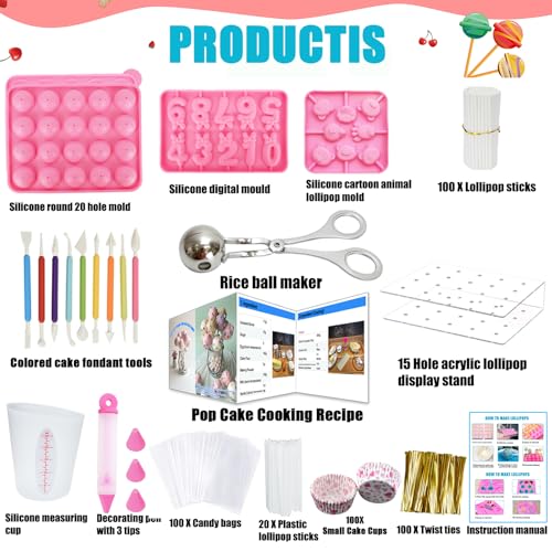 Cake Pop Supplies Kits With Stand Sticks Mold, Thanksgiving Gifts - size: 336 pcs