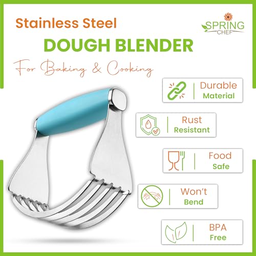 Spring Chef XL Pastry Blender, Durable Dough Blender For Baking - Aqua Sky - color: Blue (Aqua Sky), size: XL | Modern