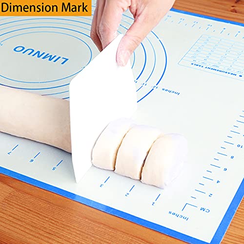 Silicone Baking Mat，Non Stick Rolling Dough with Measurements for Pie Pizza Cookies Fondant Making，Extra Thick Non Slip Silicone Pastry Mat (Blue, XXL-24"×32") - color: Blue, size: 32"L x 24"W