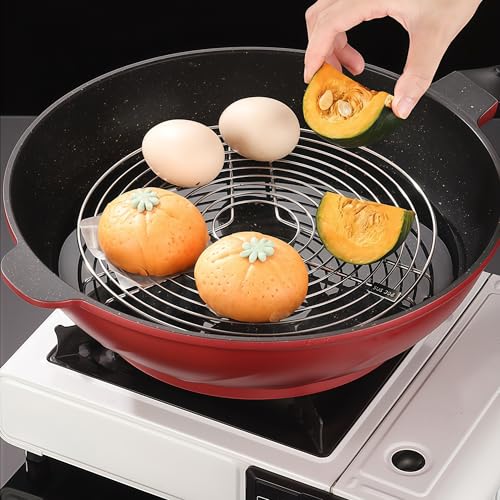 Round Steamer Rack, Cooling Rack, Stainless Steel Pot Mat, Wire Steamer Rack for pot cookers and pressure cookers (7 * 18cm) - size: 7*18cm
