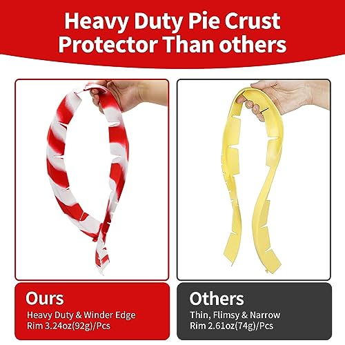 Heavy Duty Silicone Pie Crust Shield Edge Protector Fit 7-10.5 Inch Pie Pan - color: Mix Red