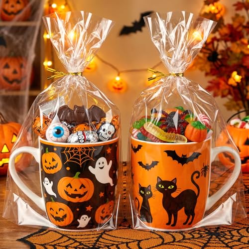 rebucas Cellophane Bags Flat Bottom Cookie Bags Cellophane Treat Bag with Twist Ties for Candy, Cookies, Popcorn, Gift Wrapping, 50 Pack 8x11 Inches, Clear - size: 8x11 inch (Pack of 50)