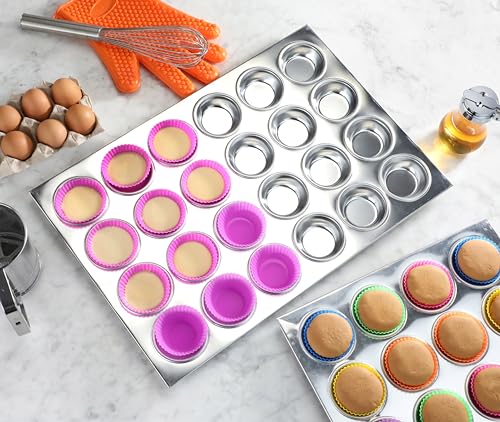 New Star Foodservice 37838 Commercial Grade Aluminum Muffin Pan - color: Silver, size: 24-Cups