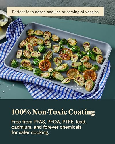 Caraway Non-Stick Ceramic-Coated 15" x 10" Baking Sheet - color: Black, size: Medium 10" x 15"