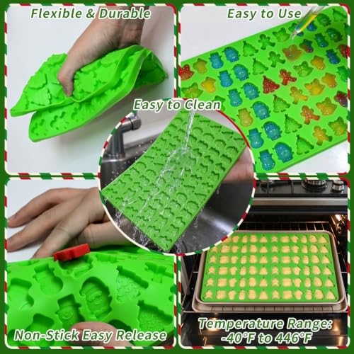 Mini Christmas Silicone Mold, 1Pcs Christmas Chocolate Molds - color: Green