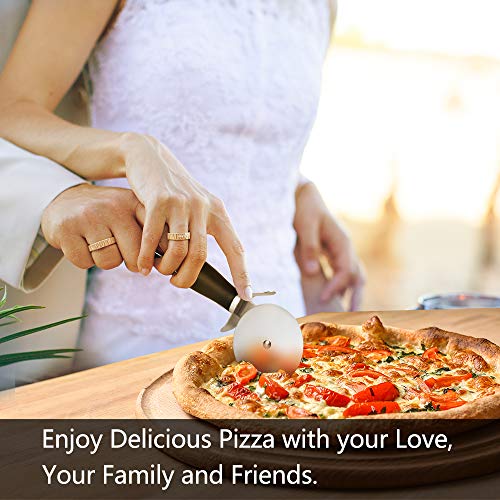 SCHVUBENR Premium Pizza Cutter Wheel - Ultra Sharp Stainless Steel Pizza Slicer with Non-Slip Soft Grip Handle - Multi-Purpose Cutter for Pizza, Dough & Pastry - Dishwasher Safe, Easy to Clean - Black - color: Black