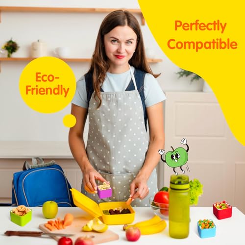 IELEK Silicone Lunch Box Dividers for Kids Bento Box Containers Accessories(Purple/Red/Blue) - color: Square(Blue+Yellow+Red)