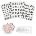 4PCS Handwriting Alphabet Cake Stamps Tool for Fondant Cookie Biscuit - color: Handwritingd