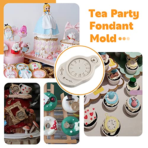 Sijiangmold Tea Party Silicone Molds Teapot Tea Cup Fondant Mold Set of 4
