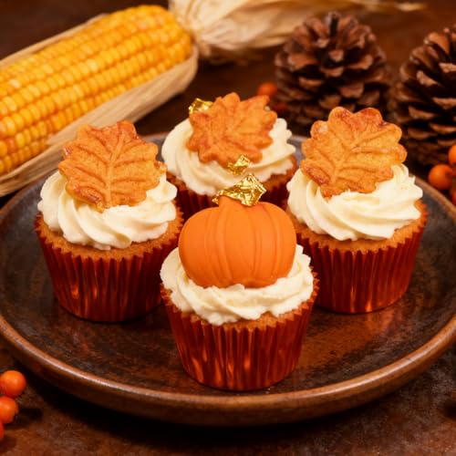 Fall Silicone Molds Pumpkin and Leaf Shapes, Set of 2 - color: Orange-QY353