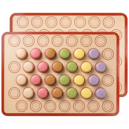USLAI Macaron Silicone Baking Mats,18 x 13 Inch, 2 Pack - size: 18"L x 13"W