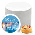 JCD 40 Pcs Cake Trays, White Cake Boards 6 inch Round for Cake DIY, Food-Graded Cardboard Cake Rounds Cake Base, Waxed Greaseproof Finish Cake Boards, Dessert and Crafts Display(White, 6inch/40Pcs) - color: White, size: 6inch/40Pcs