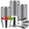 Mimorou 100 Pcs Stainless Steel Ramekins 1.5 oz, Mental Dipping Sauce Cups