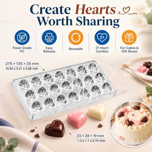 polycarbonate chocolate mold polycarbonate chocolate bar mould heart Valentine Day gift (19268) - color: 1