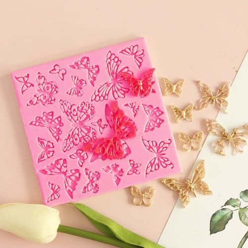 Fondant Impression Mats square fondant impression lace butterfly mould Silicone imprint mold Cake Decorating Supplies for Cupcake Wedding Cake topper Decoration