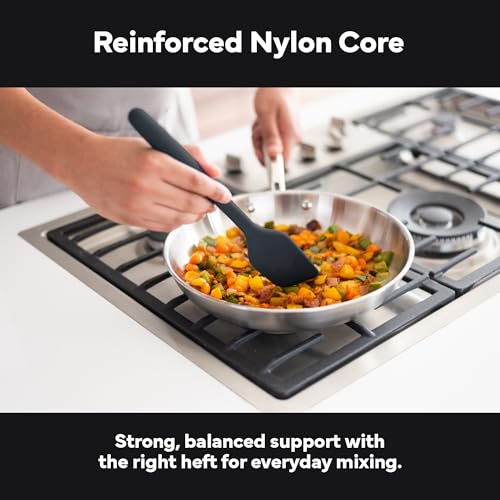 Misen Nonstick-Safe Silicone Spatula - Dishwasher Safe, Heat Resistant - Versatile Professional-Grade Kitchen Tool for Pancakes, Eggs, and Baking - Strong, Flexible, Durable Rubber Utensil - Black - color: Black