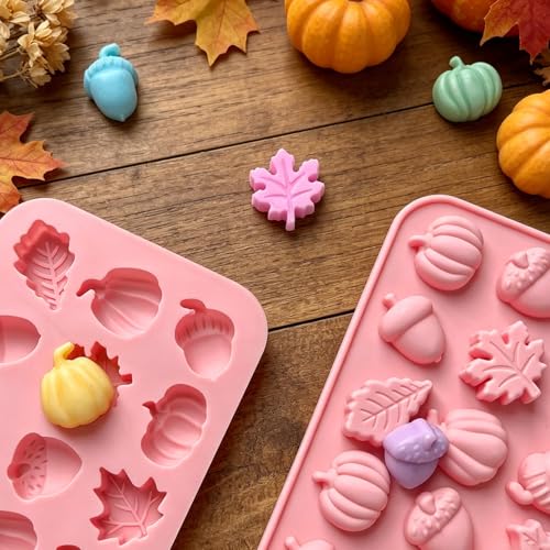 RIICFDD Fall Silicone Molds for Chocolate,2 Piece 36-Cavities Autumn Molds - color: Styl 2