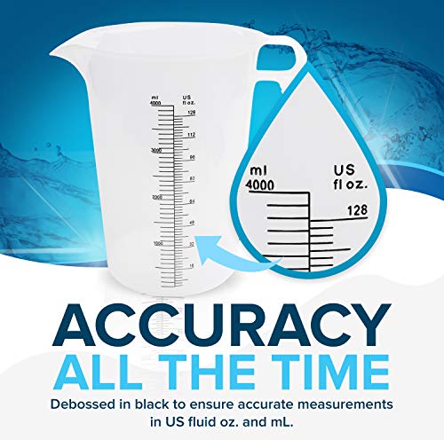 ACCUPOUR 8oz (250 mL) Measuring Pitcher, Plastic, Multipurpose - Great for Chemicals, Oil, Pool and Lawn - Ounce (oz) and Milliliter (mL) Increments (1 cup) (Pack of 3) - size: 8oz (Pack of 3)