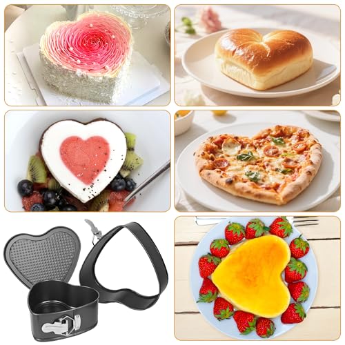 2 Pcs Heart Shaped Springform Pan 7/9 Inch