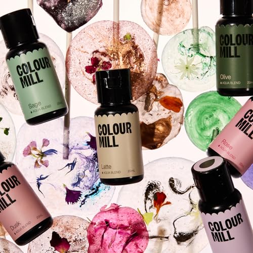 Colour Mill Botanical Pack Aqua Blend Water-Based Food Coloring, 20 Milliliters Dusk, Latte, Lilac, Olive, Rose & Sage - color: Botanical Pack