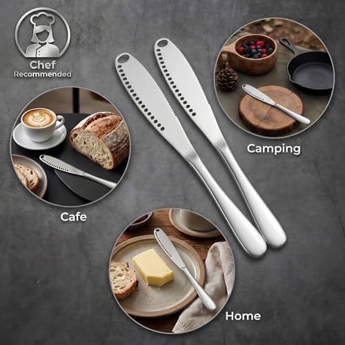 (2 Pcs 3-in-1 Butter Spreader Knife - Stainless Steel Butter Knife