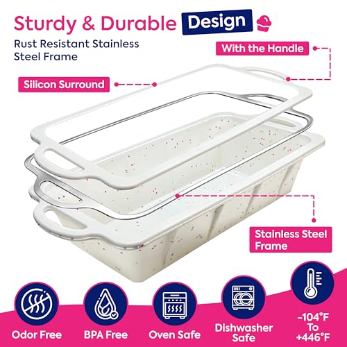 Silicone Bread Loaf Pan 2 Pc, 9.5x5 inch inch Banana Bread Loaf Pan