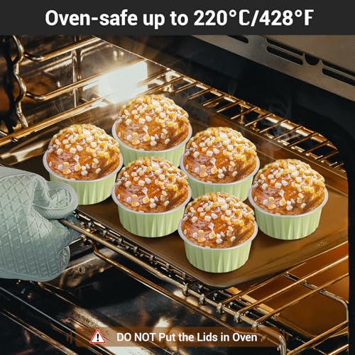 EUSOAR Foil Cupcake Wrappers, 30pcs 5oz Disposable Aluminum Foil Baking Cups Containers with Lids, Dessert Cups with Lids Mini Aluminum Cheesecake Pan Creme Brulee Ramekins-Mustard - color: Mustard, size: 30pcs