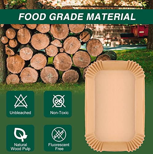 Air Fryer Disposable Paper Liners for Ninja Dual Airfryer Accessories, Non-Stick Parchment Rectangular for Baking, Oil Proof, Water Proof, for Microwave Oven (100PCS, 8.6in x 5.5in) (Pack of 2) - size: Rectangle-8.6 x 5.5''-100PCS (Pack of 2)