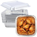 SAITI 8x8 Aluminum Pans with Clear Plastic Lids 35 Pack Aluminum Foil Pans