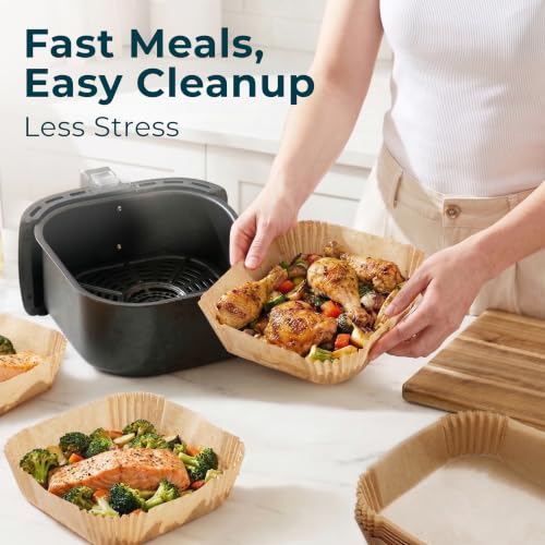 Air Fryer Liners Disposable Large 9.1” Square for 8-12 QT Basket - 128 Pcs - size: 9 inch - Square