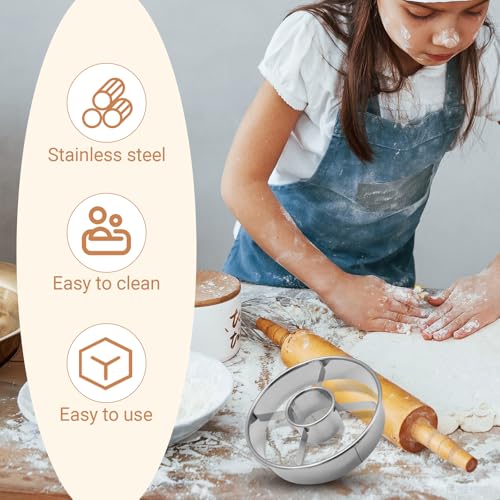 Stainless Steel Donuts Cutter Set, Silver, 2 Pack - color: Silver