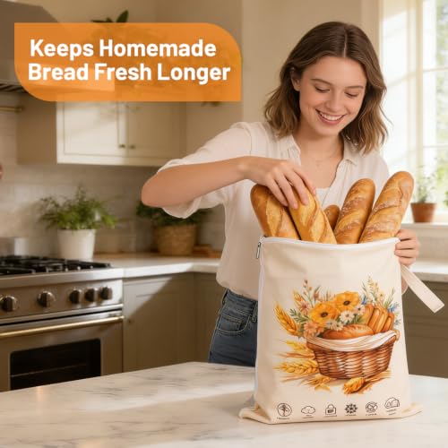 Beeswax Bread Bags for Sourdough 2 Pack, XL 13 x 17 Inch - color: Off White