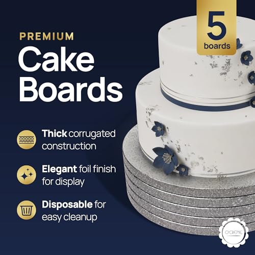 Round Cake Drum Board, Silver Foil, 20 Inch, 1/2 Thick - color: Silver, size: 20"