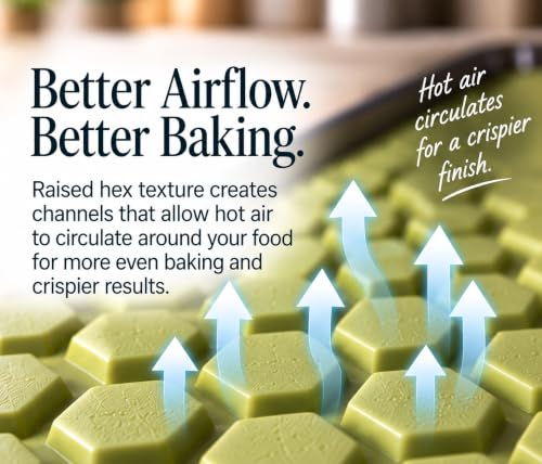 Premium Silicone Baking Mat, Double-Sided Textured Airflow, Extra Thick
